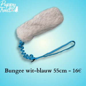 Bungee fluffy wit- blauw
