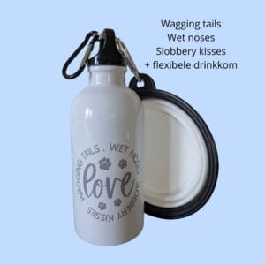Drinkfles (400ml) en inklapbare LOVE (350ml)